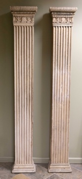 Pair of Classical Carved and Painted Columns