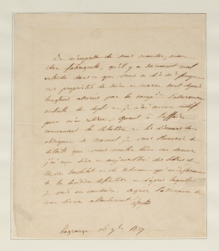 Lafayette, Gilbert du Motier, Marque de (1757-1834) Autograph letter