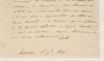 Lafayette, Gilbert du Motier, Marque de (1757-1834) Autograph letter