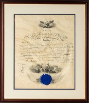 United States Navy Appointment Document Signed Ulysses S. Grant