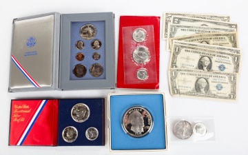 1976 Bicentennial Silver Proof and Un-circulated Sets & US. Currency
