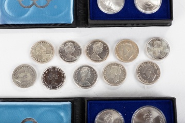 (2) Canadian 1976 Un-circulated Sterling Silver Commemorative Olympic Set & Silver Dollars