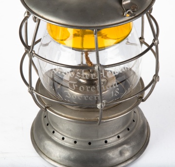Fireman Lantern with Engraved Presentation Globe