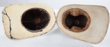 Two Fireman Leather Helmets