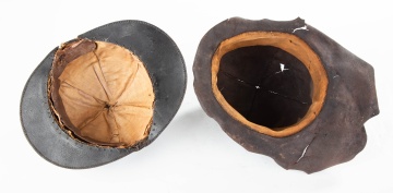Two 19th Century Leather Fireman Helmets