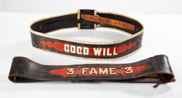 (2) 19th Century Leather Fireman Belts