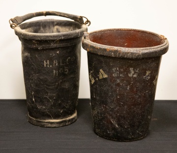 Two 19th Century Leather Fireman Buckets