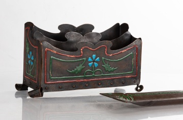 The Art Crafts Shop, Buffalo, Copper and Enamel Letter Organizer & Pen Tray