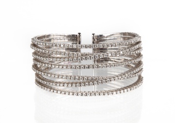 18K Gold & Diamond Crossover Bracelet