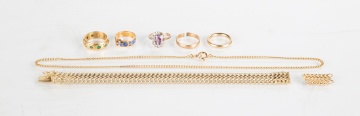Gold Rings, Necklace, & Bracelet