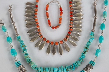 Southwest Native American Turquoise & Coral  Jewelry