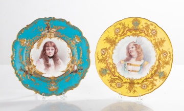 Two Sevres Porcelain Portrait Plates Innocence &  Rieuse