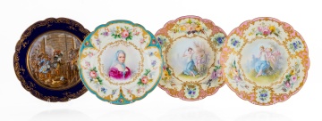 Four Sevres Porcelain Plates
