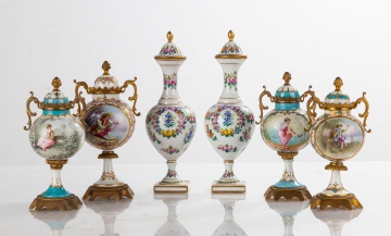 Sevres Porcelain Cabinet Urns