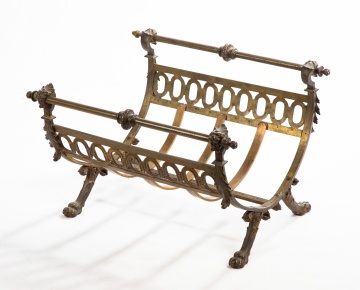 19th Century Brass Firewood Rack