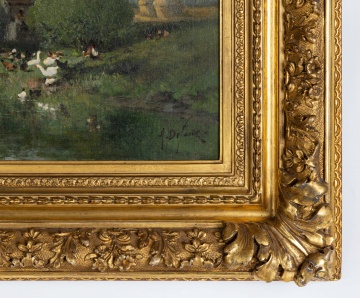 Alexandre DeFaux (French, 1826-1900) "Farmstead in Normandy"