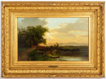 Arthur Parton (American, 1842-1914) "Sunset in the Catskills"