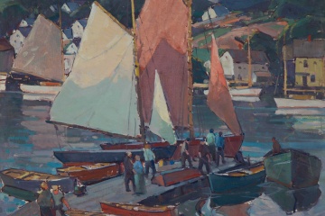 Carl W. Peters (American, 1897-1980) "The Red Sail"