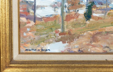Milton Holm (American, 1903-1999) "Hillside, Conesus Lake, Late March"