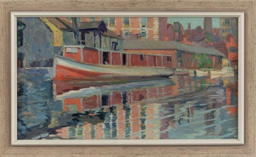 Clifford Ulp (1885-1957) The Genesee River,  Downtown Rochester, NY