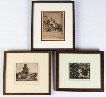 (3) Etchings by Luigi Lucioni (American,  1900-1988)