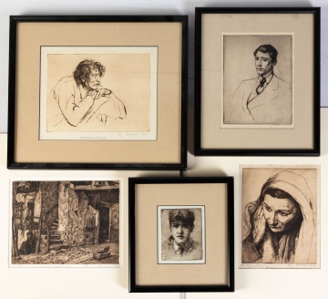 (5) Etchings by Luigi Lucioni (American,  1900-1988)