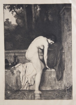 (8) 19th Century French Etchings on Silk