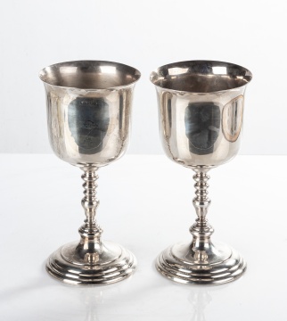 Pair of English Silver Goblets/Chalices