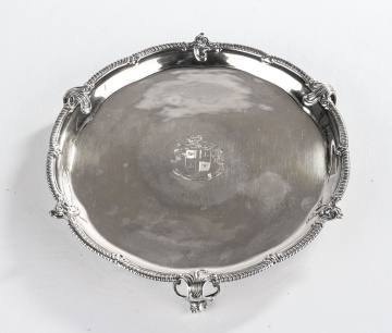 Sterling Silver Footed Tray with Coat of Arms