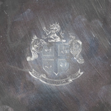 Sterling Silver Footed Tray with Coat of Arms