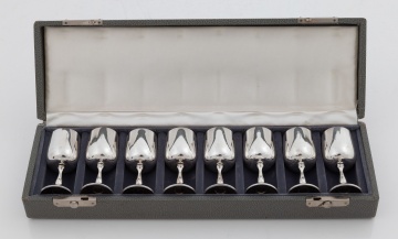 Set of Eight American Silver Cordials
