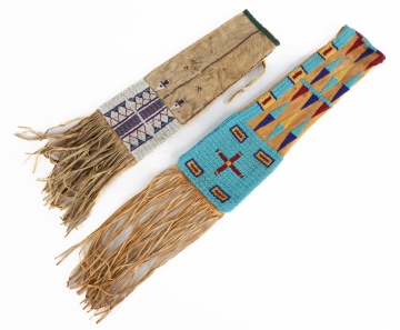 (2) Native American Beaded Pipe Bags