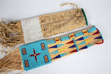 (2) Native American Beaded Pipe Bags