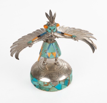 Sterling Silver and Turquoise Zuni Pueblo Eagle  Kachina