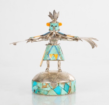 Sterling Silver and Turquoise Zuni Pueblo Eagle  Kachina