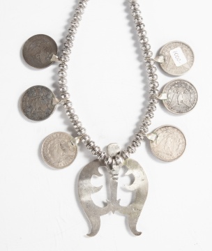 Native American Navajo F. L. Begay Necklace with  Silver Dollars