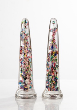 Pair of 19th Century Blown Glass Wig Stands