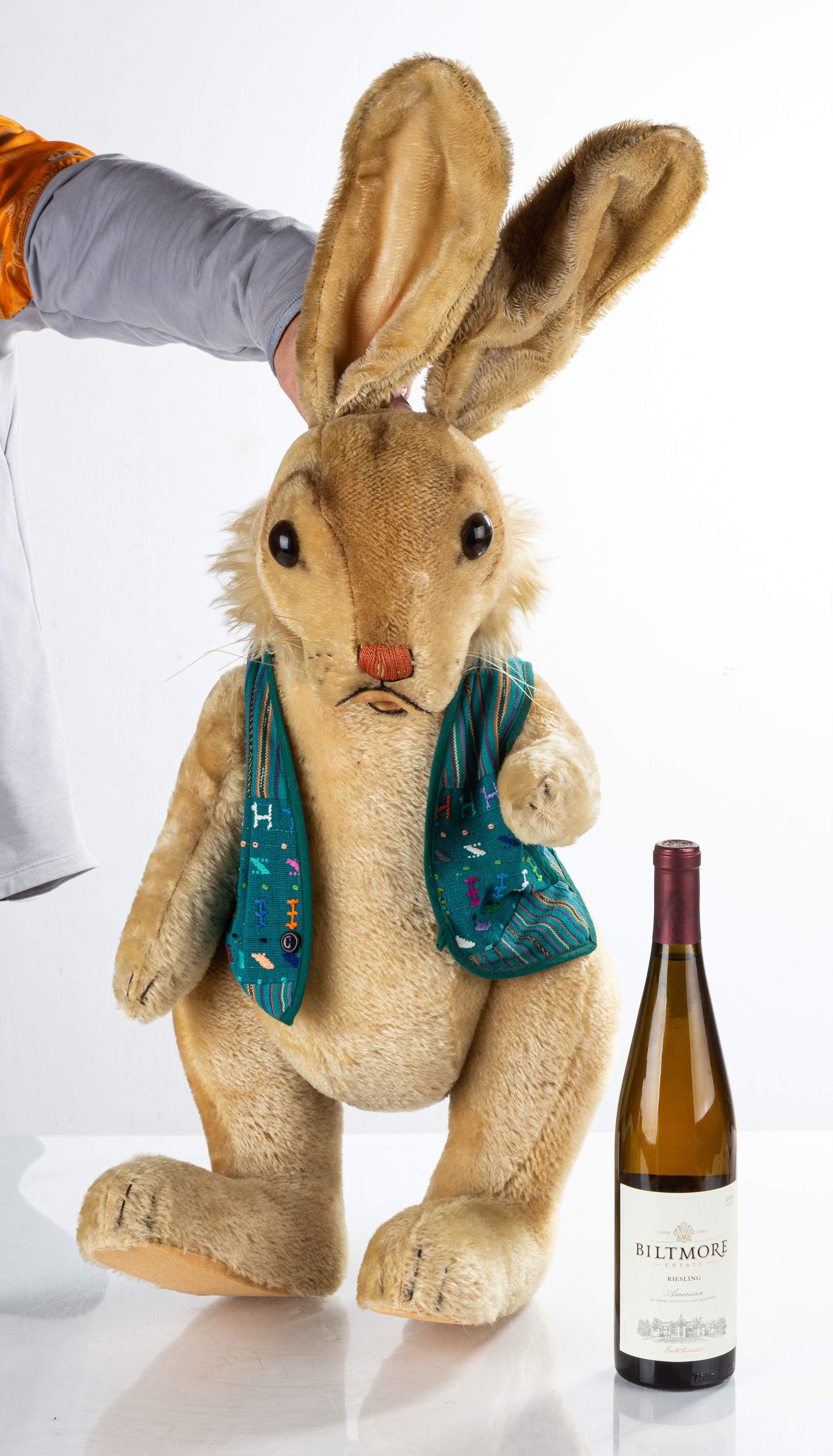 Large Steiff Rabbit Large Vintage Steiff Bunny with Vest | Cottone Auctions