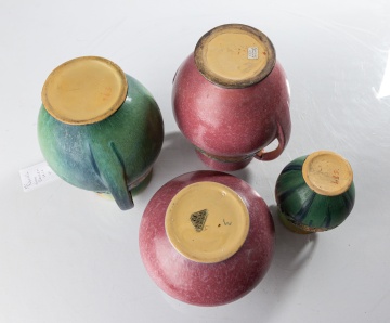 Four Roseville Baneda Vases