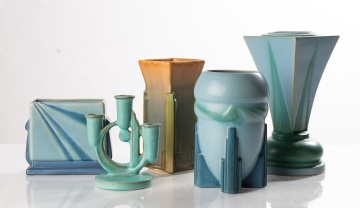 Five Roseville Futura Vases
