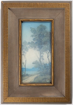 Rare Rookwood Plaque, "Winding Way" by Lorinda Epply (American, 1874-1951)