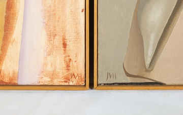  Joseph Mellor Hanson (American, 1900 - 1963) "Monument to Dylan Thomas, 1953" & "Figure, 1950"