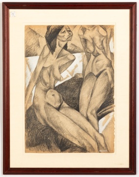 Aristarkh Lentulov (Russian, 1882-1943) "Two  Nudes"