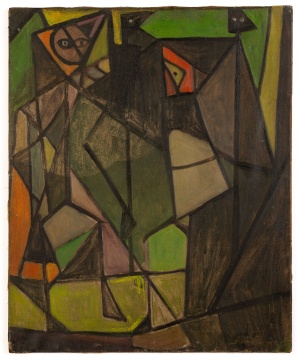 Attributed to John Ferren (American, 1905-1970) Abstract Oil Painting