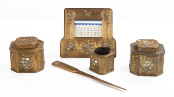 Tiffany Studios Dore & Abalone Pearl Desk Accessories