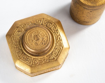 Tiffany Studios Zodiac Inkwell & Organizer