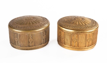 Two Tiffany Studios Adams Inkwells