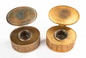 Two Tiffany Studios Adams Inkwells