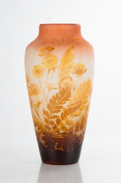 Emile Galle (French, 1846-1904) Poppy Cameo Vase