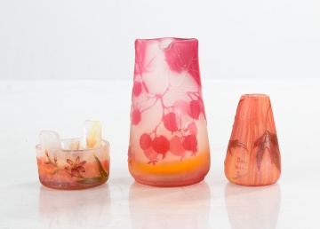Daum Nancy & Galle Miniature Cameo Glass Cabinet  Pieces